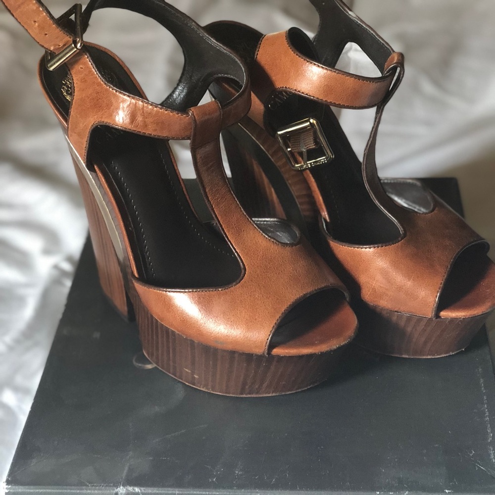 Vince Camuto Brown leather wedge